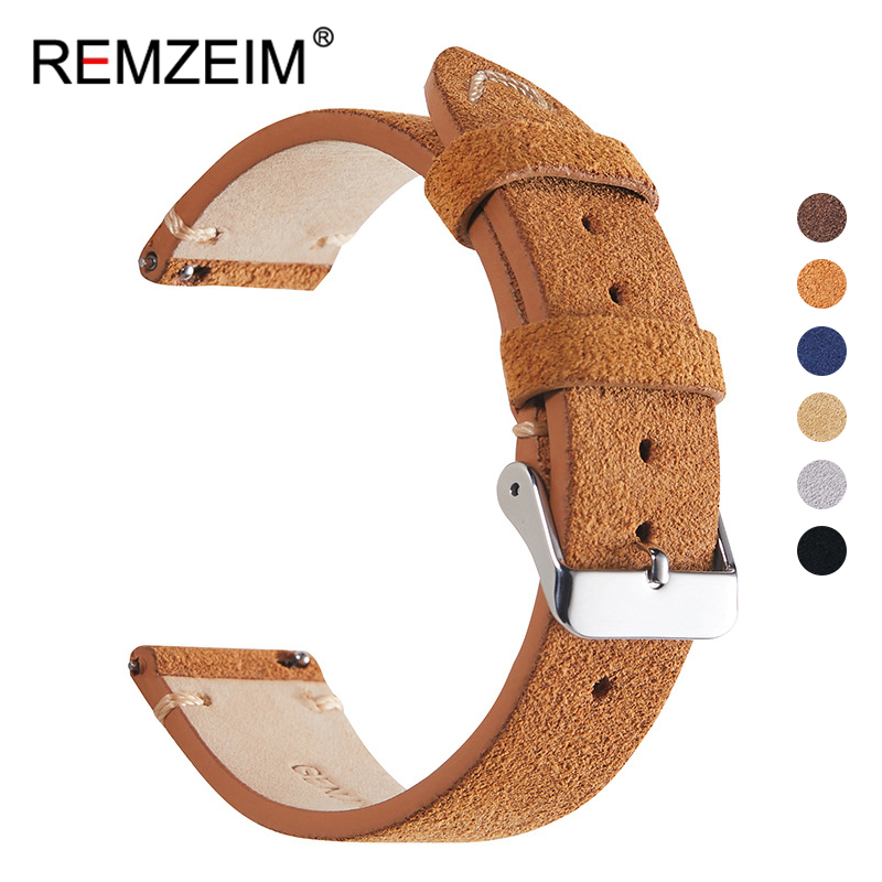 Suede Strap Watch - 빈티지 수제 소프트 시계 밴드, 퀵