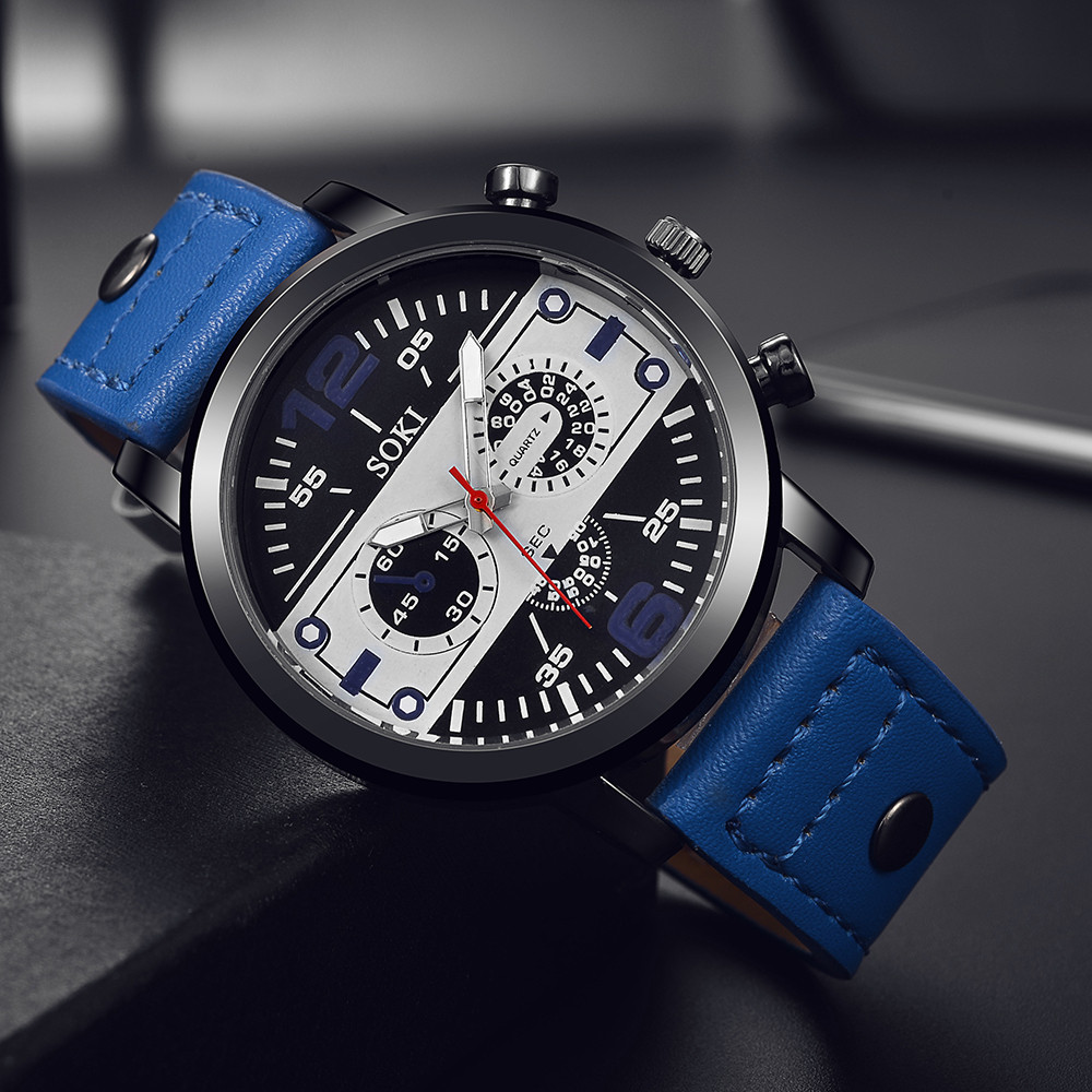 Leather Watch Band Men - 세련된 남성용 시계 세련된 브라운 가죽