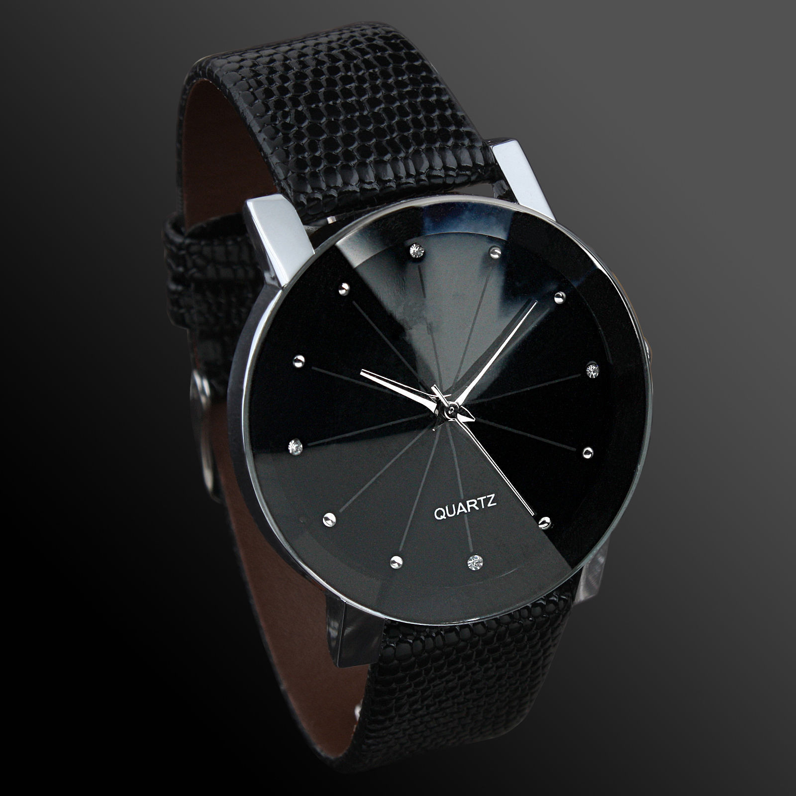 Leather Watch Band Men - 패션 캐주얼 남성 시계 블랙 가죽