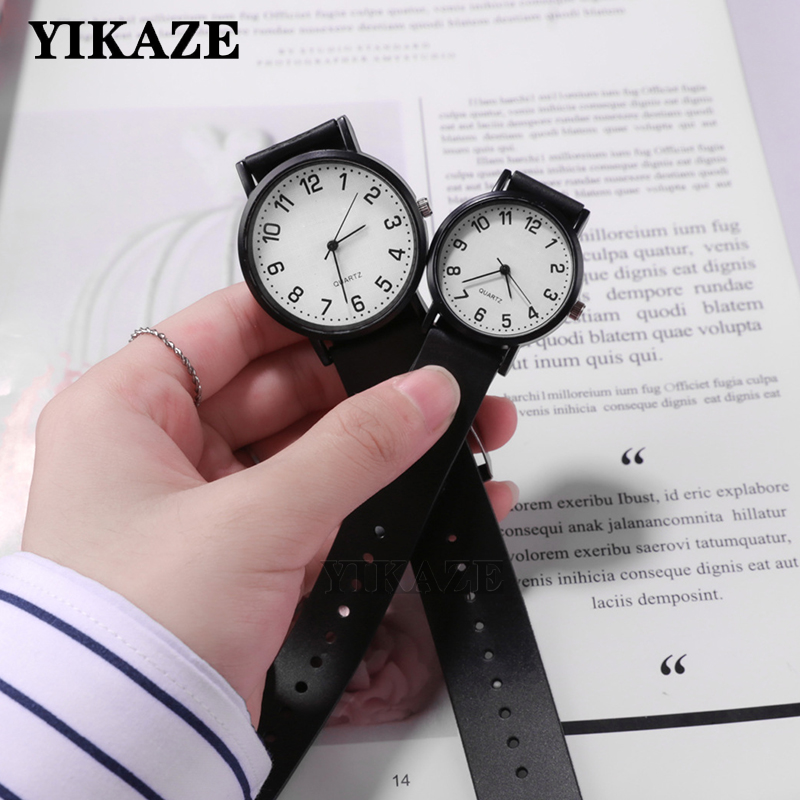 Silicone Band Women - YIKAZE 여성용 손목 시계 간단한 블랙
