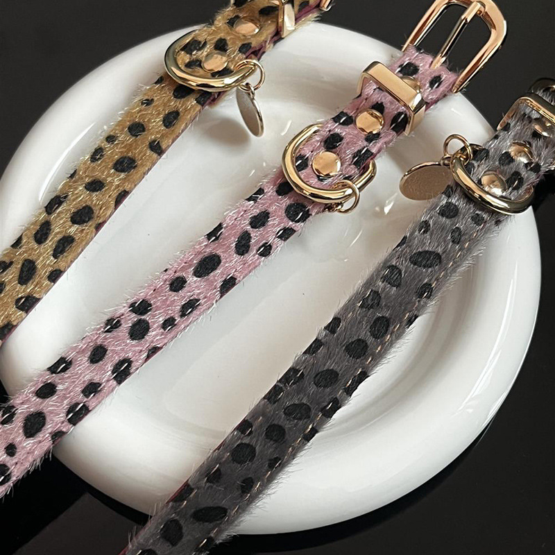 레오파드 패턴 소형견 목줄, 부드러운 PU 가죽 금속  - Leather Strap Quick Release 리뷰 및 가격