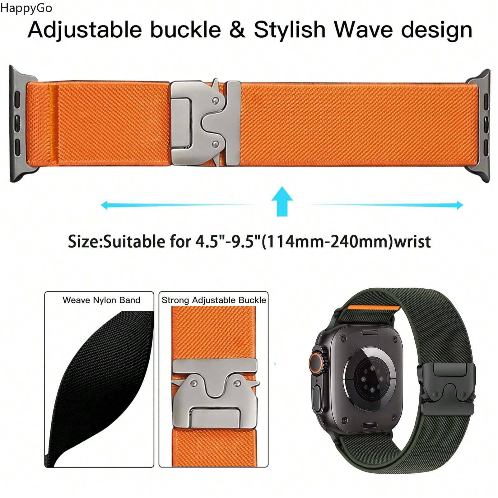 넓고 신축성 있는 나일론 손목 스트랩(패러슈트 버클 포 - Parachute Strap Elastic 리뷰 및 가격