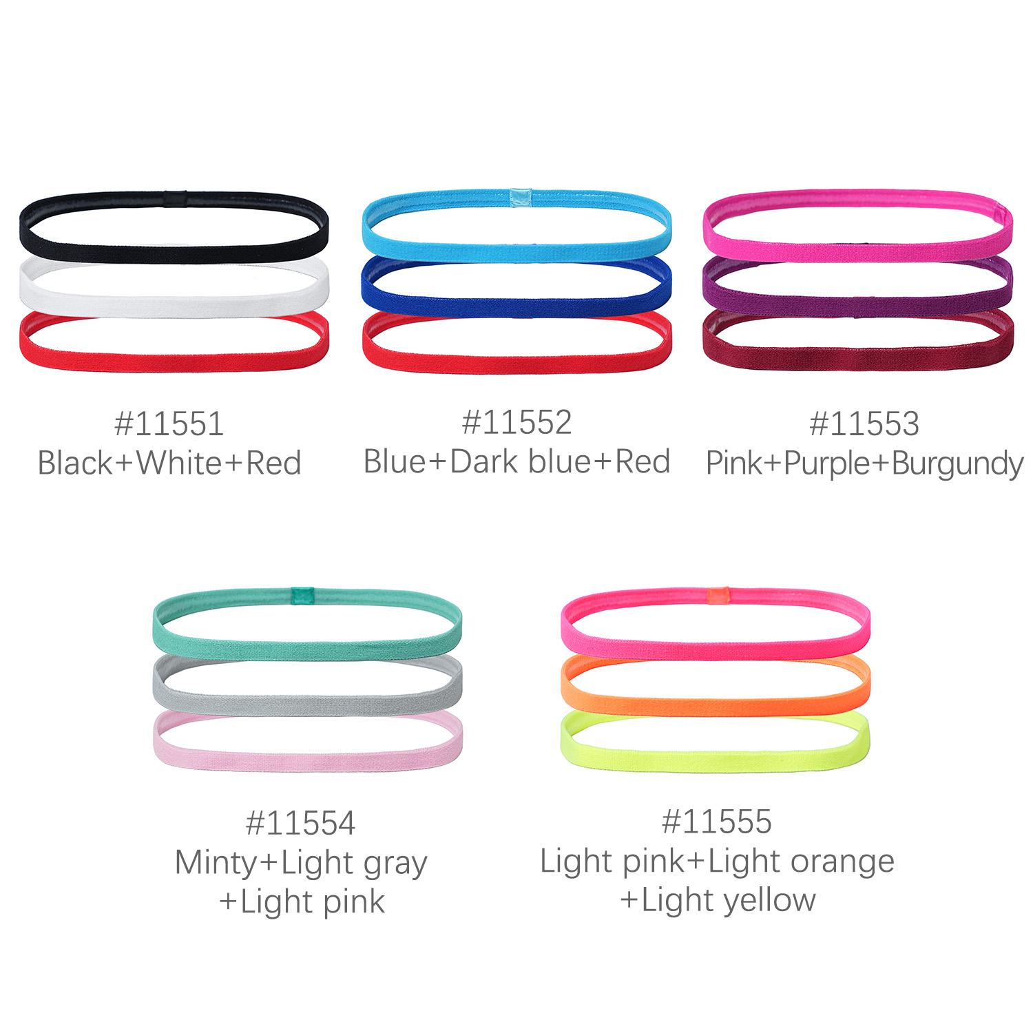 3Pcs 미끄럼 방지 스포츠 헤어 밴드 실리콘 스트립  - Silicone Band Women 리뷰 및 가격