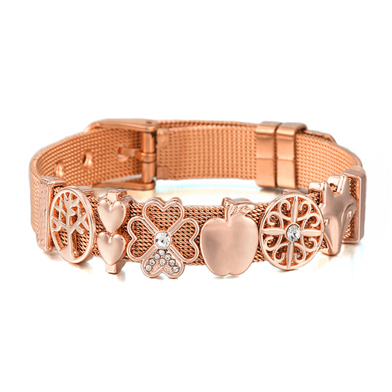 신상품 10mm 스테인리스 스틸 메쉬 팔찌 하트 꽃 참 - Mesh Strap Metal 리뷰 및 가격
